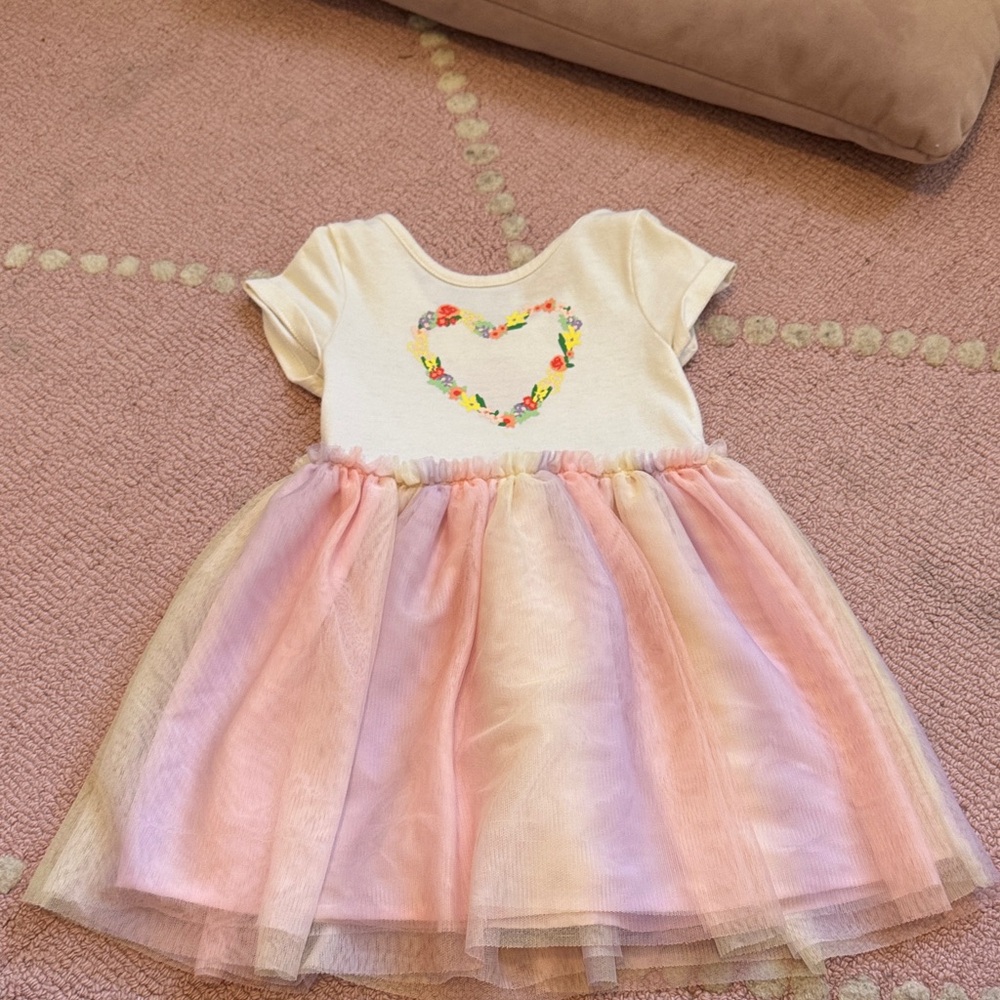 Cat & Jack Pink and White Kids Casual Dress